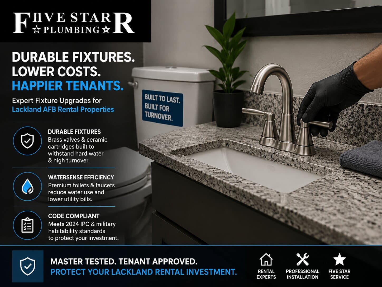 Five Star Tested Lackland AFB Rental Fixture Upgrades