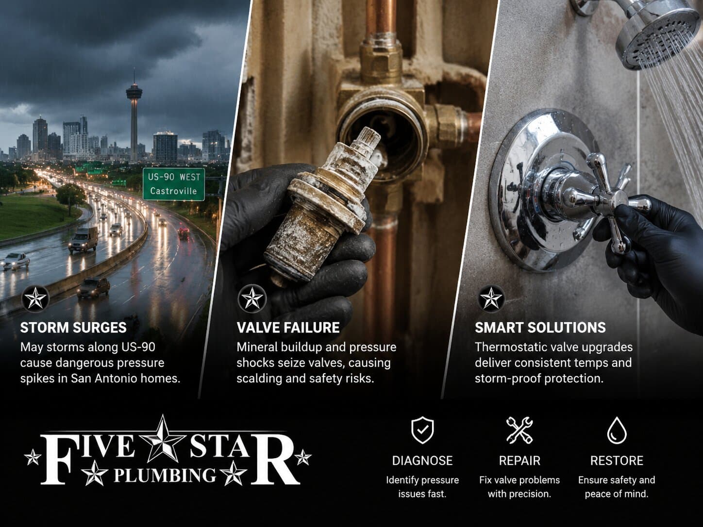 Five Star Verified Storm-Proof Shower Valves for US-90 West